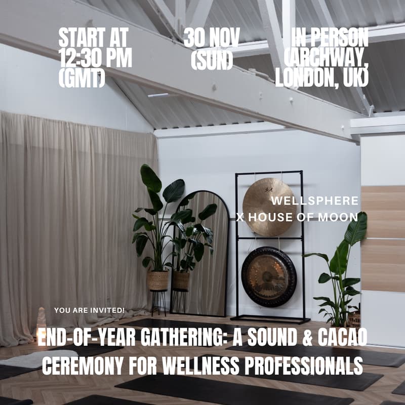 Cover Image for End-of-Year Gathering: A Sound & Cacao Ceremony for Wellness Professionals
