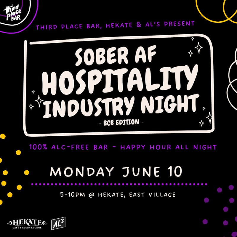 Cover Image for Sober AF Hospitality Industry Night - BCB Edition @ Hekate (East Village)