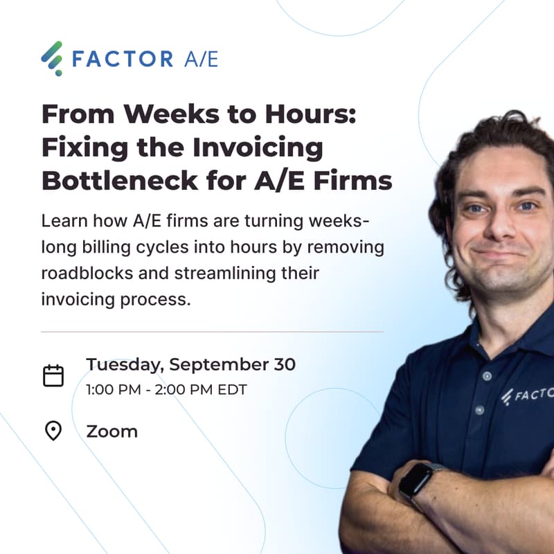 Cover Image for From Weeks to Hours: Fixing the Invoicing Bottleneck for A/E Firms
