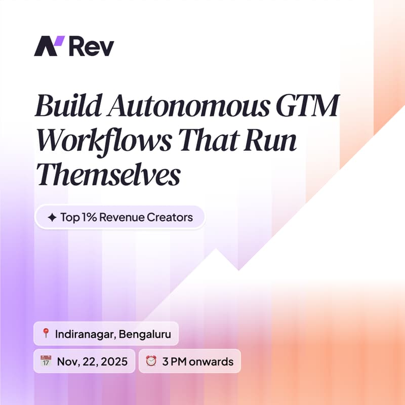 Cover Image for Top 1% Revenue Creators' Workshop - Bengaluru