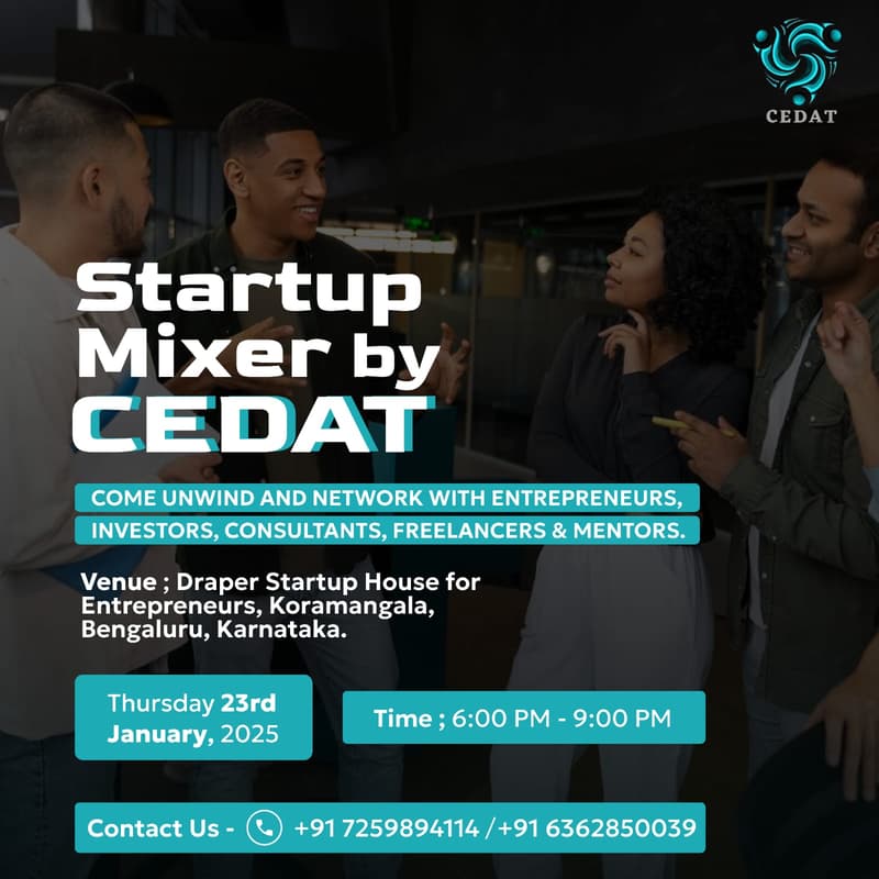 Cover Image for Startup Mixer hosted by CEDAT - Entrepreneurs, Investors, Consultants, Freelancers & Mentors
