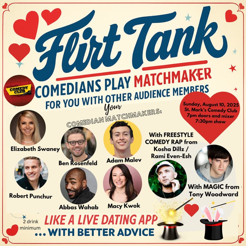 Cover Image for POSTPONED: A Night of Interactive Dating, Comedy, Freestyle Rap, and a Magician