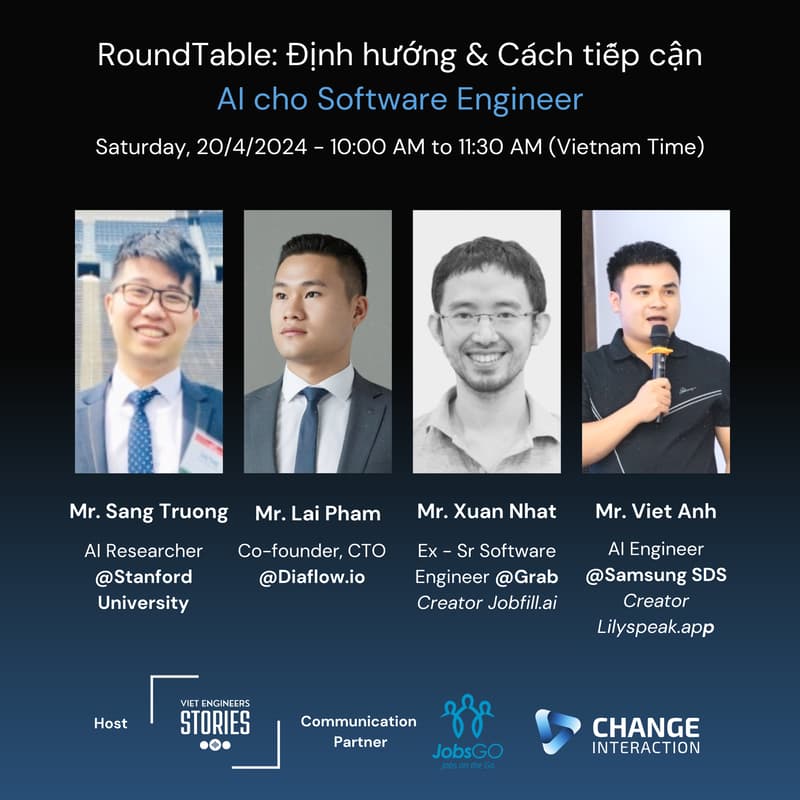 Ảnh bìa cho Roundtable - Định hướng và tiếp cận với công nghệ cho kỹ sư phần mềm trong một tương lai “làm việc cùng với AI"