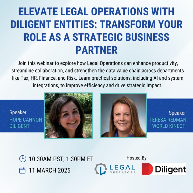 Cover Image for Elevate Legal Operations with Diligent Entities: Transform Your Role as a Strategic Business Partner