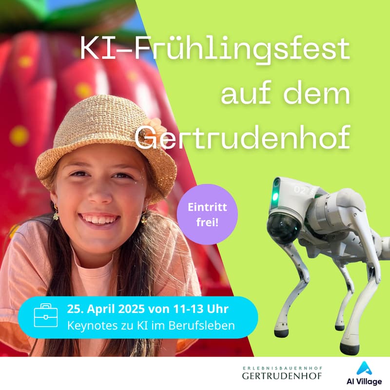 Cover Image for KI-Frühlingsfest auf dem Gertrudenhof- Anmeldung für die Teilnahme an den Keynotes