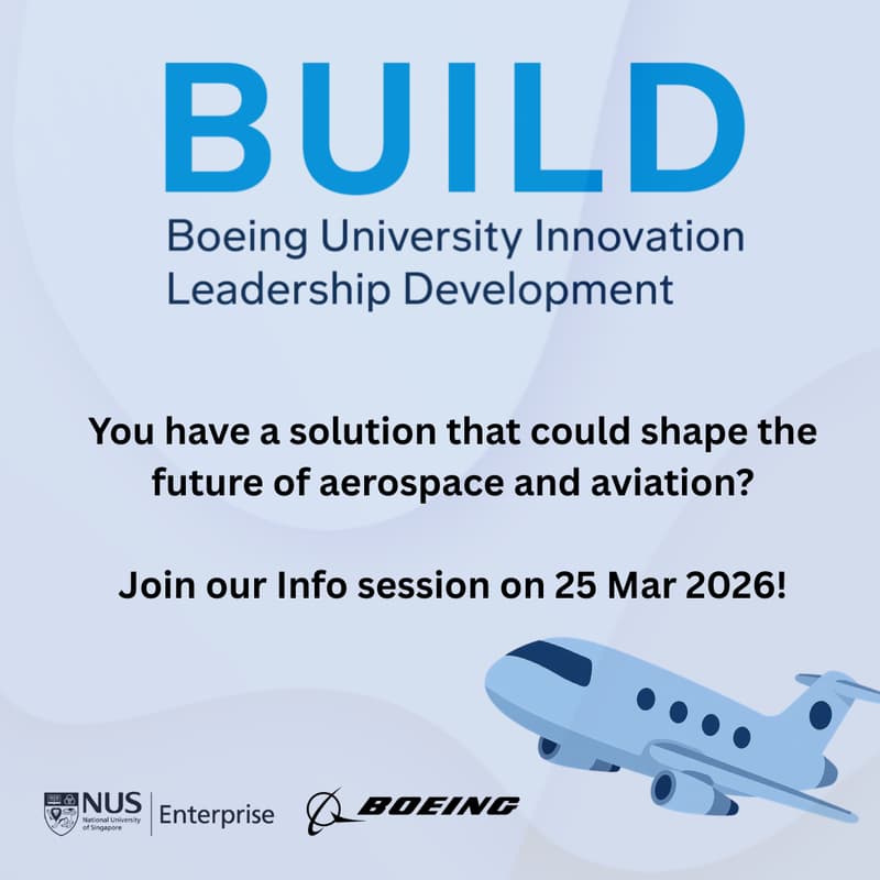 Cover Image for Discover BUILD: Info Session & Panel Discussion with Boeing × NUS Enterprise