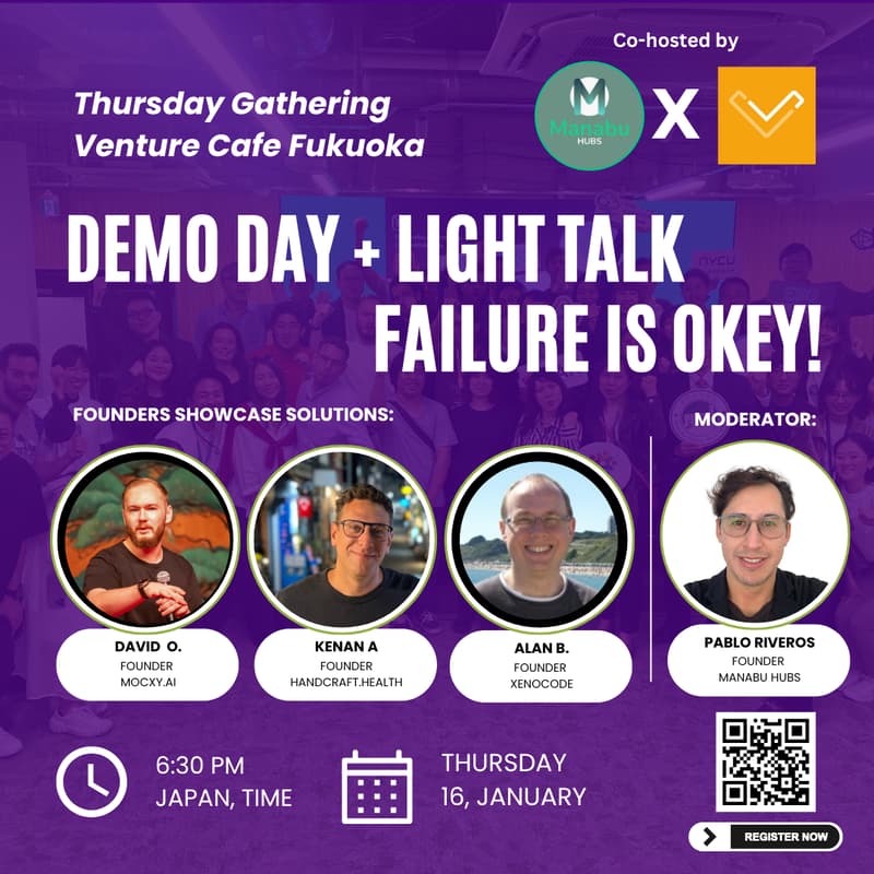 Cover Image for Demo Day + Light Talk - Failure is OK! Don't Give Up!