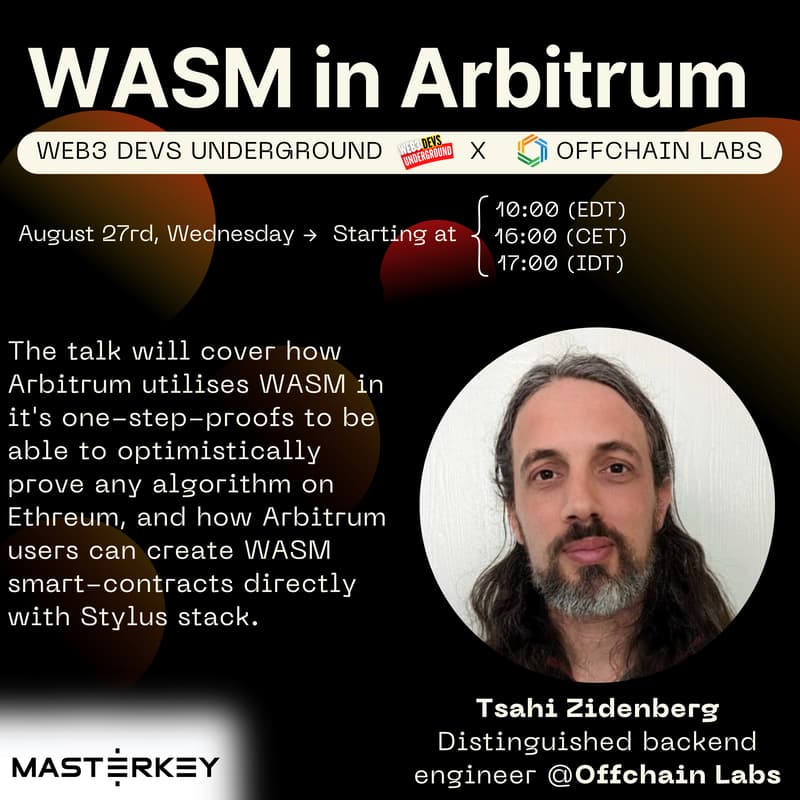 Cover Image for Online Webinar #9 | WASM in Arbitrum | Web3 Devs Underground