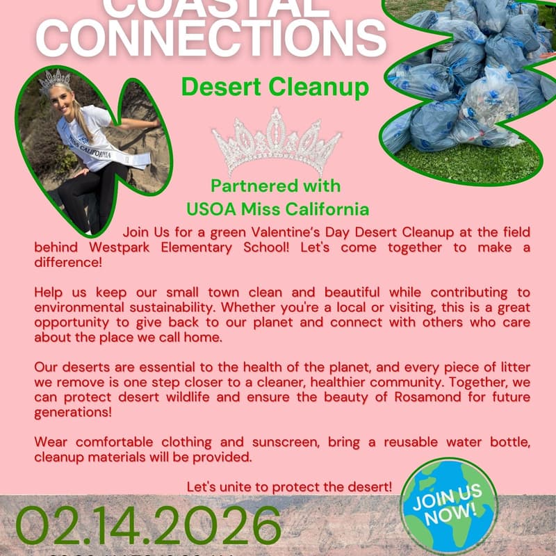 Cover Image for Making Coastal Connections "Green" Valentine's Day Desert Cleanup