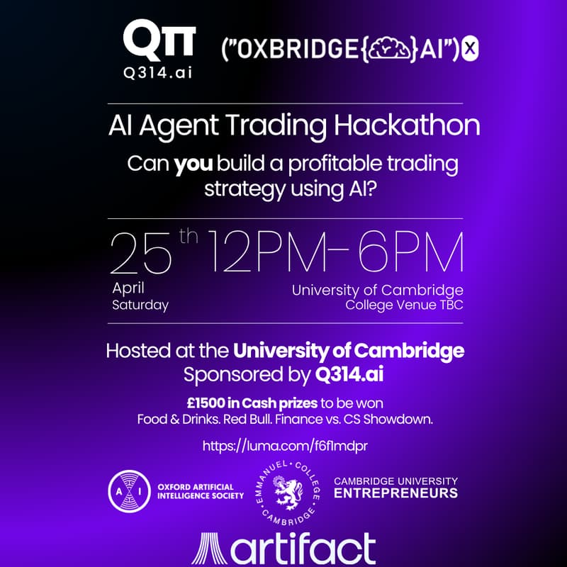 Cover Image for AI Agent Trading Hackathon — Cambridge