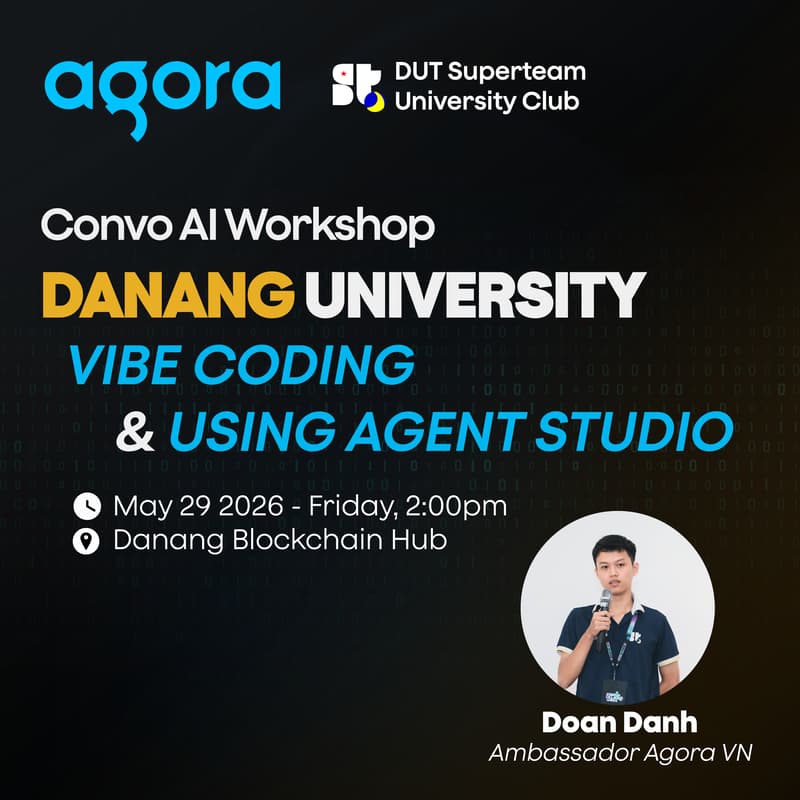 Cover Image for Workshop : Vibe coding & using Agent Studio with Agora - 2:00pm Friday, May 29th.