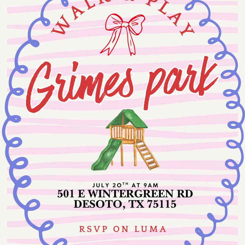 Cover Image for July 20th: Walk & Play - Grimes Park
