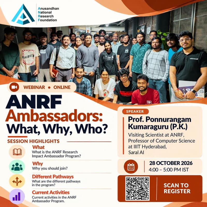 Cover Image for "ANRF Ambassadors: What, Why, Who?" by Prof. PK