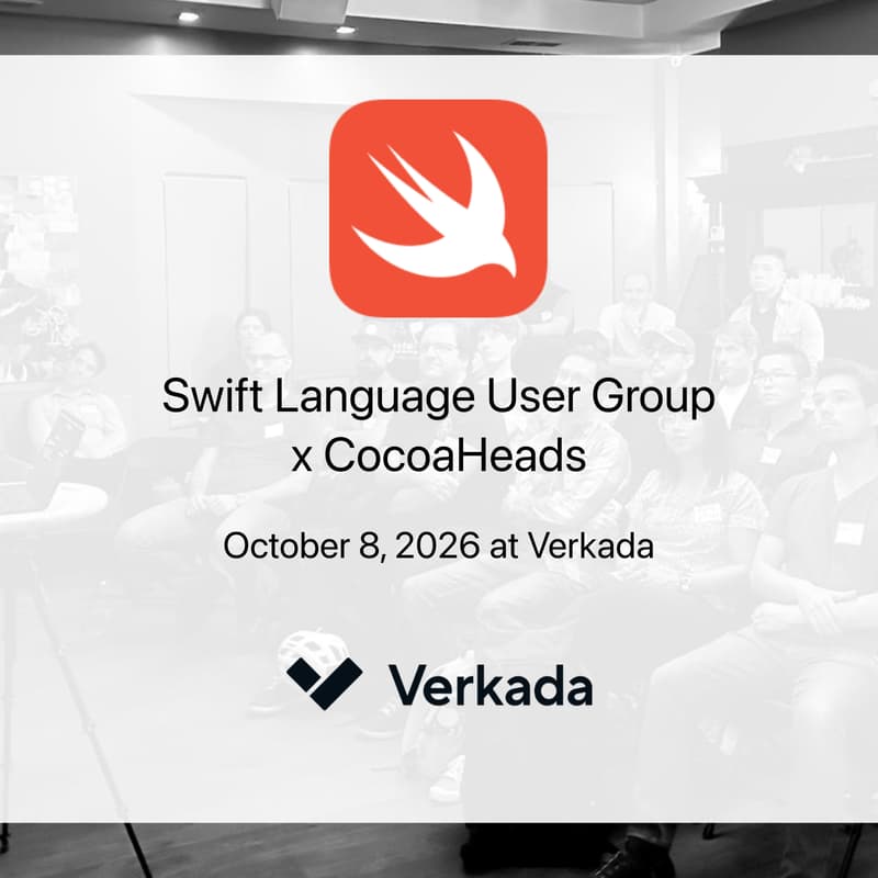 Cover Image for Swift Language User Group (SLUG) x Cocoaheads | October 8 at Verkada in San Mateo
