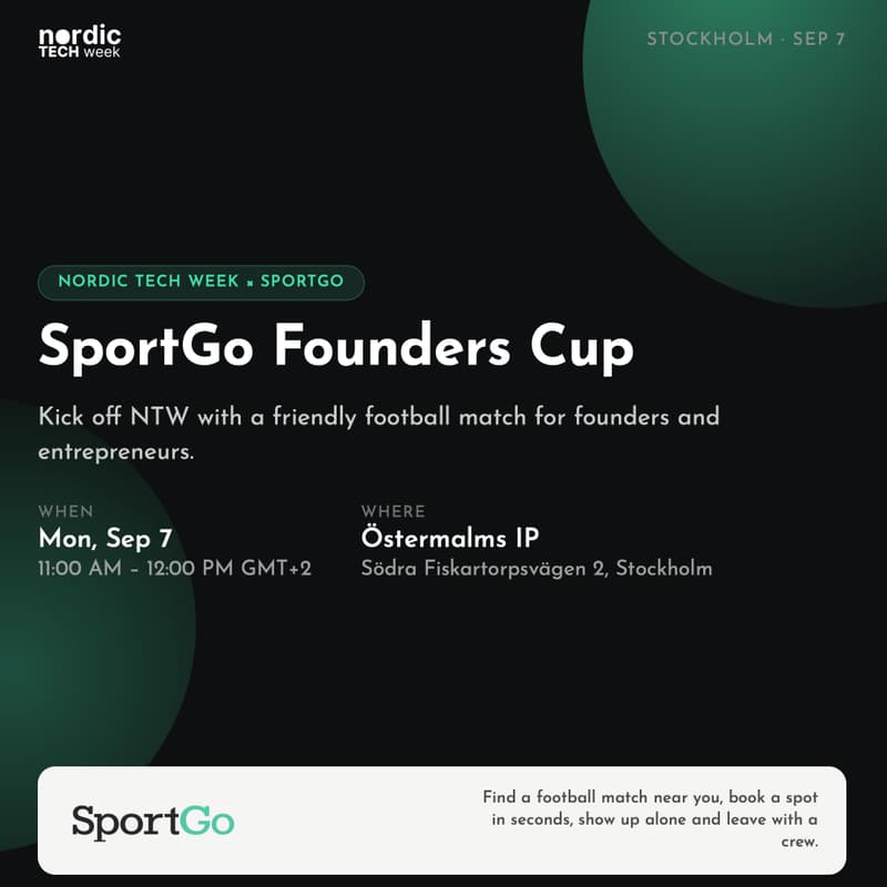 Cover Image for Founders Cup by SportGo: Kick off NTW with a fun football game for founders and entrepreneurs