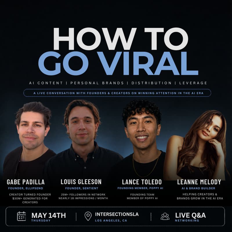 Cover Image for How To Go Viral – with Louis Gleeson (@chatgptricks), Leanne Melody, Gabe Padilla & Lance Toledo | AI & Social Media In 2026