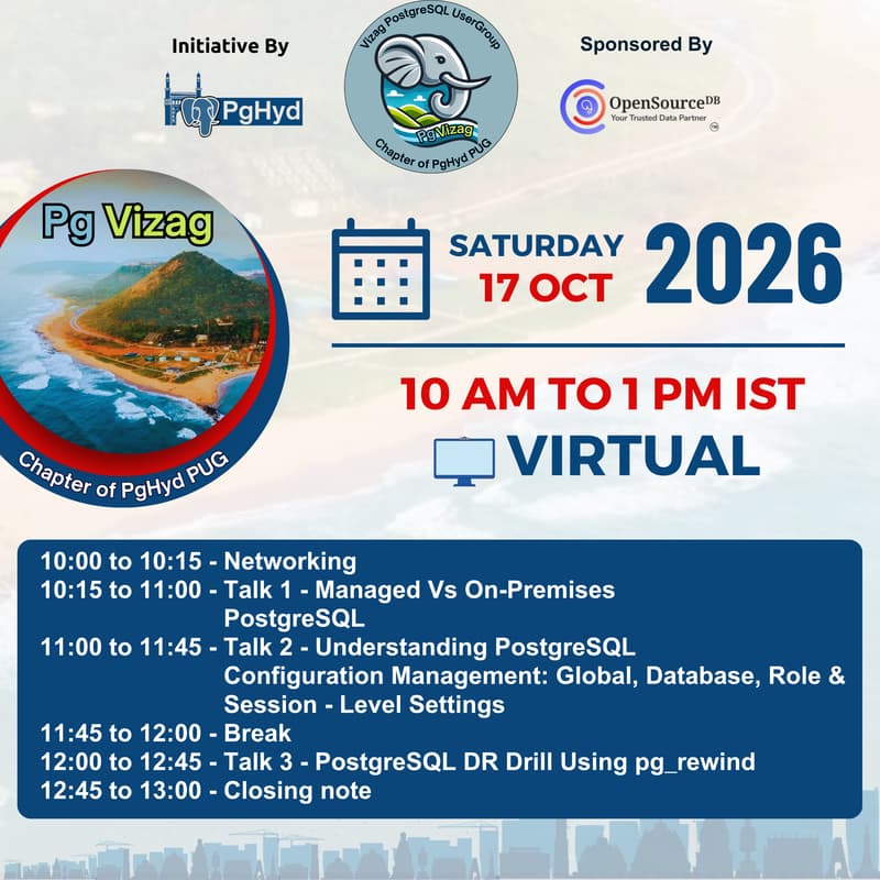 Cover Image for PgVizag Meetup#7