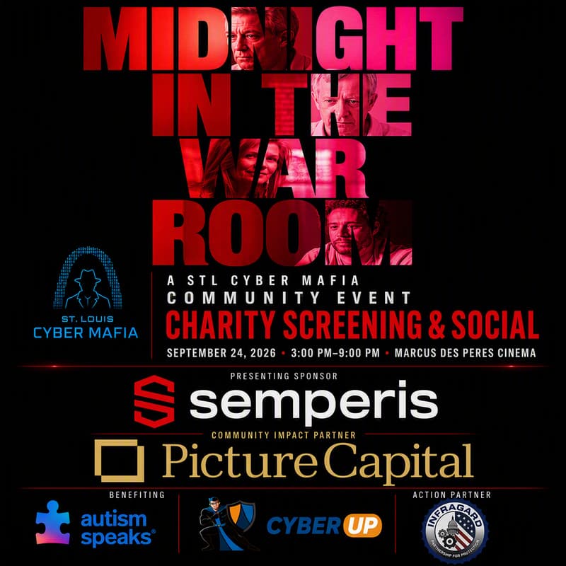 Cover Image for STL Cyber Mafia Hosts | Midnight in the War Room: A St. Louis Cyber Community Charity Screening & Social