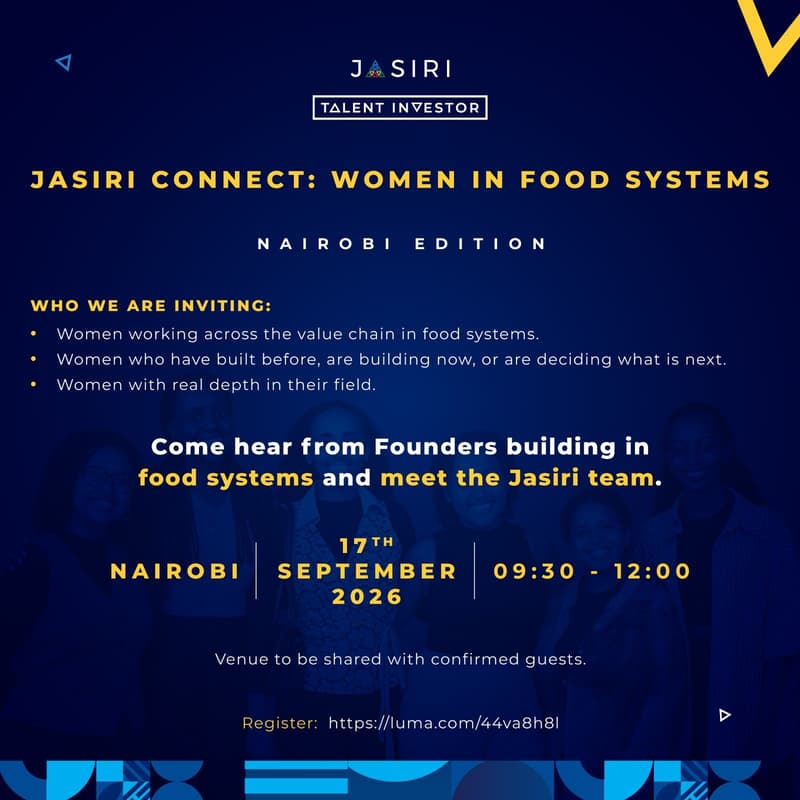 Cover Image for Jasiri Talent Investor Connect: Women in Food Systems — Nairobi