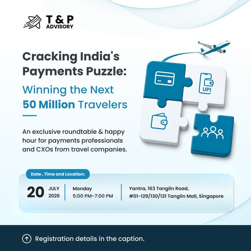 Cover Image for Roundtable & Happy Hour - Cracking India's Payments Puzzle: Winning the Next 50 Million Travelers