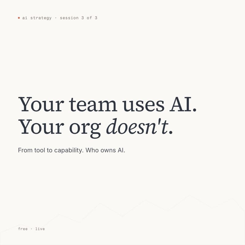 Cover Image for AI Strategy. From Tool to Capability. Who Owns AI.