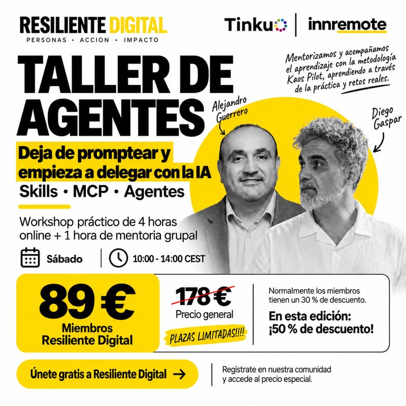 Cover Image for El nuevo entorno de trabajo con la IA:: CLAUDE COWORK Y CHAGPT WORK :: online (4h + 1h de mentoría comunitaria + 1 mes acceso premium)