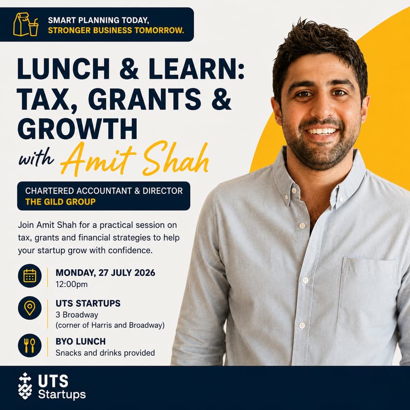 Cover Image for Lunch & Learn: Tax, Grants & Growth with Amit Shah