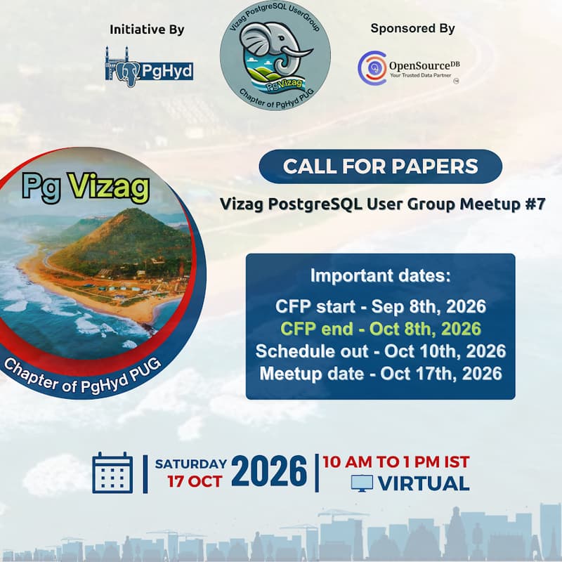 Cover Image for PgVizag Meetup#7