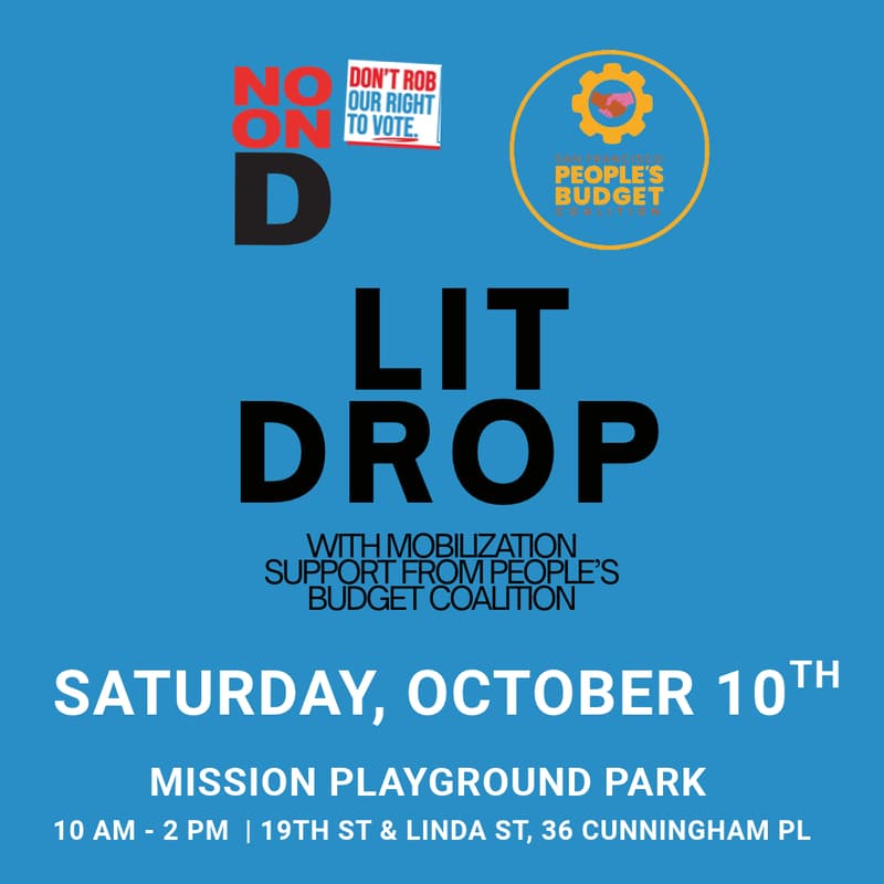 Cover Image for LIT DROP AT MISSION PLAYGROUND w/ support from People's Budget Coaltion