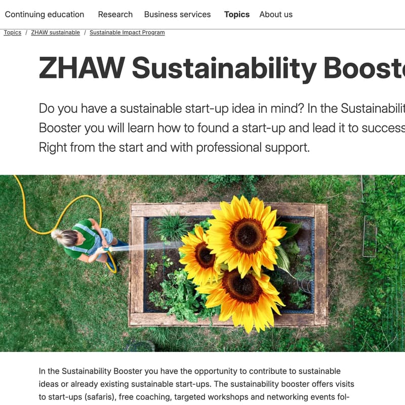 Cover Image for Energy & Environment Accelerator — ZHAW Sustainability Booster Kick-Off