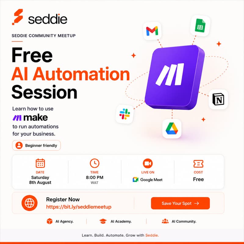 Cover Image for Seddie Community Meetup - AI Automation