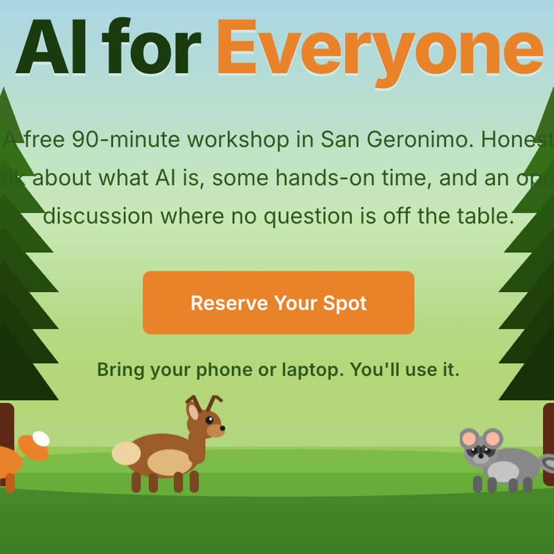 Cover Image for AI For Everyone Workshop at San Geronimo Valley Community Center