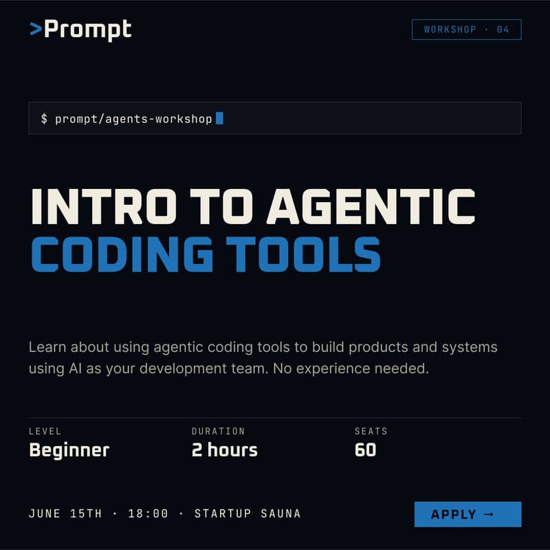 Cover Image for Prompt Workshop 4: Intro to Agentic Coding Tools