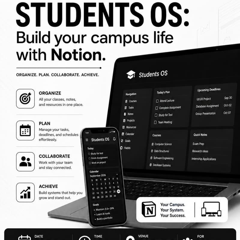Cover Image for STUDENT OS: Build Your Campus Life With Notion