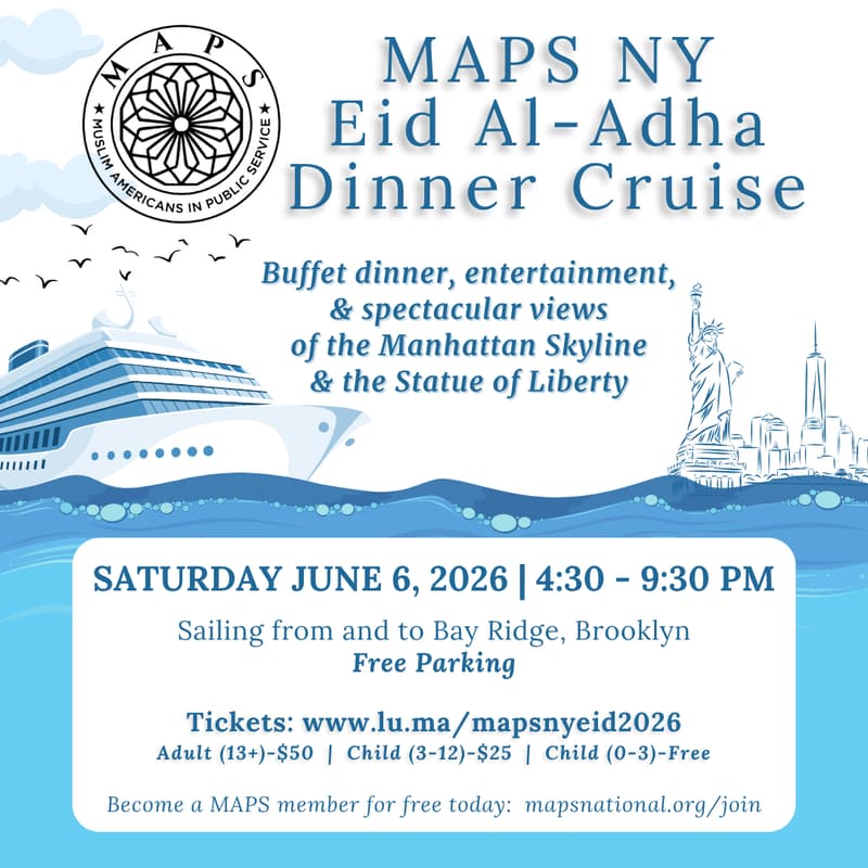 Cover Image for MAPS-NY Eid-ul-Adha Sunset Dinner Cruise around Manhattan Skyline & the Statue of Liberty