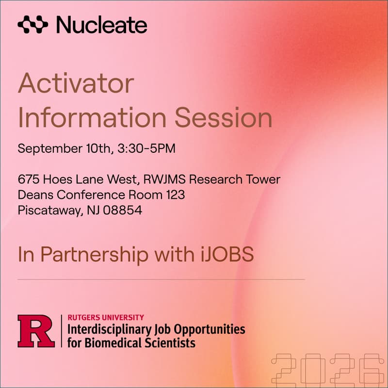 Cover Image for From Lab to Launch: A conversation with Nucleate New York (Rutgers Activator Info Session)