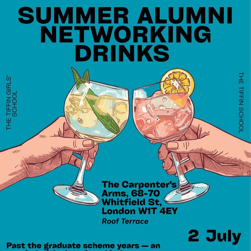 Cover Image for Tiffin alumni drinks · Class of 2009-19 · 2 July