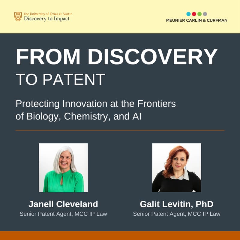 Cover Image for From Discovery to Patent: An IP Lunch & Learn with MCC IP Law