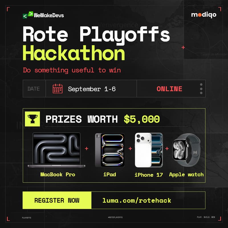 Cover Image for [Online] Rote Playoffs Hackathon - Win a MacBook Pro + iPhone 17