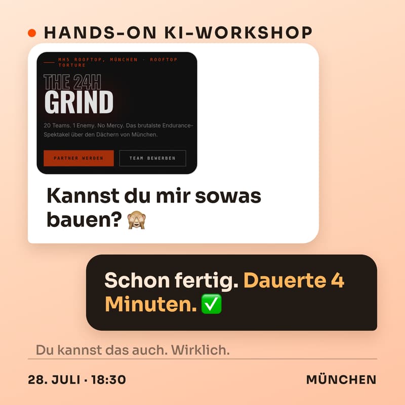 Cover Image for Zuschauen war gestern: Der KI-Workshop, in dem du selbst baust.