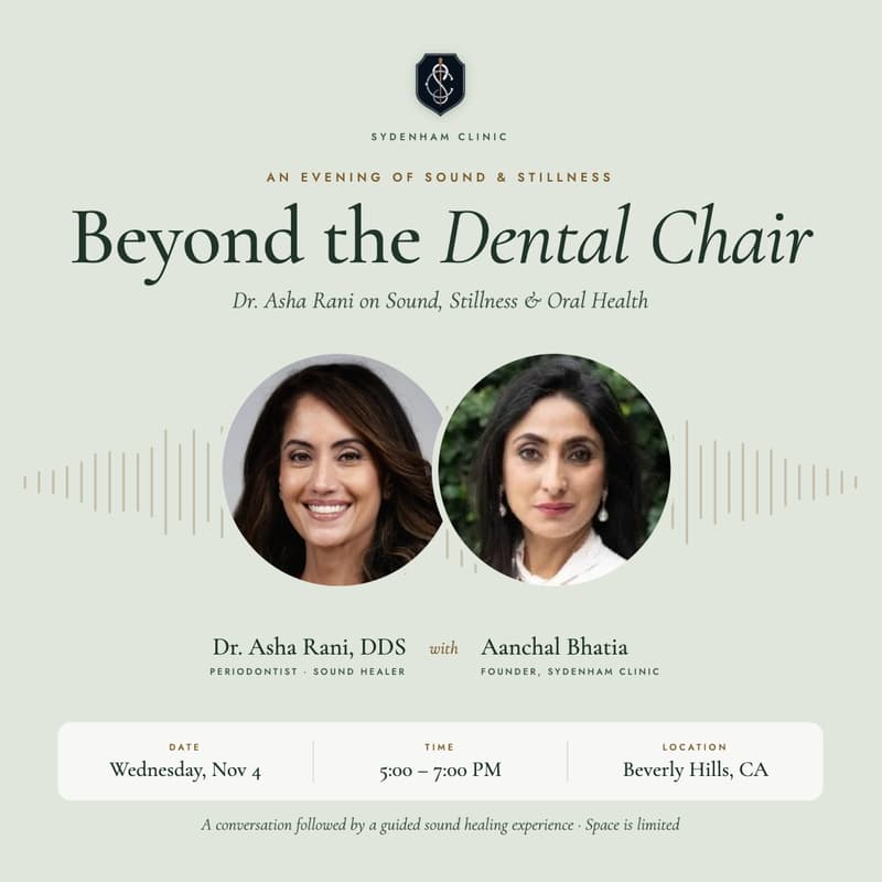 Cover Image for Beyond the Dental Chair: Dr Asha Rani on Sound, Stillness & Oral Health.