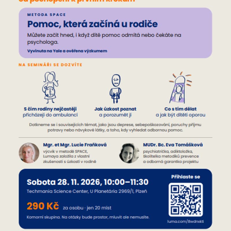 Cover Image for Seminář ÚZKOST DÍTĚTE a co ji provází: od pochopení k prvním krokům