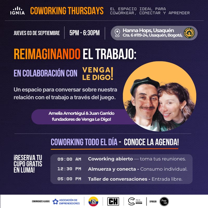 Cover Image for Coworking Thursdays - 03 de Septiembre: Reimaginando el Trabajo!