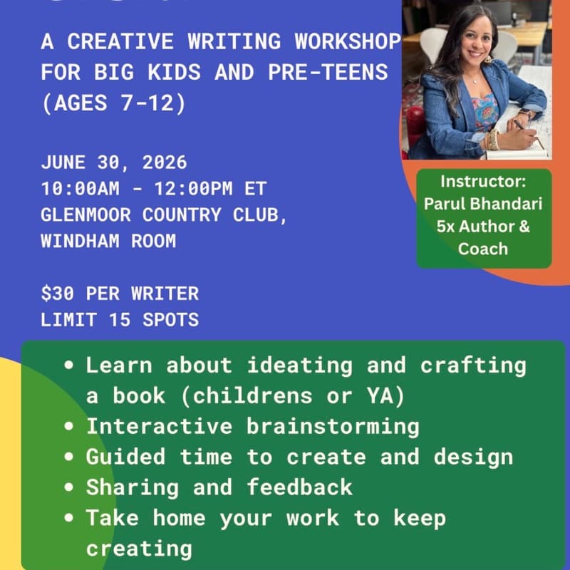 Cover Image for Children's Book Writing Workshop for ages 7 - 12 (In Person)