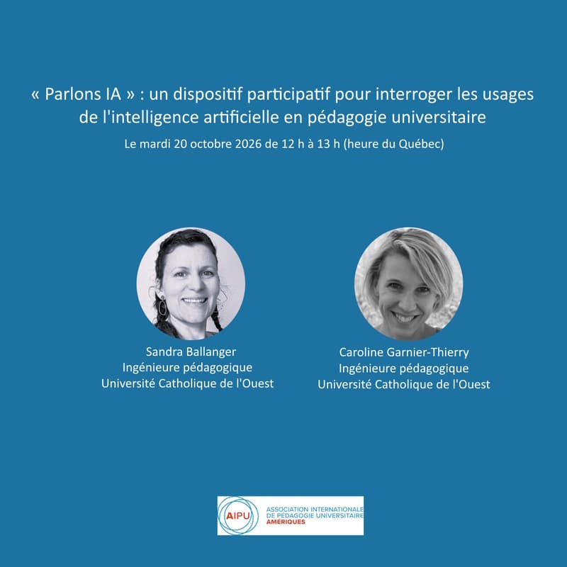 Cover Image for « Parlons IA » : un dispositif participatif pour interroger les usages de l'intelligence artificielle en pédagogie universitaire