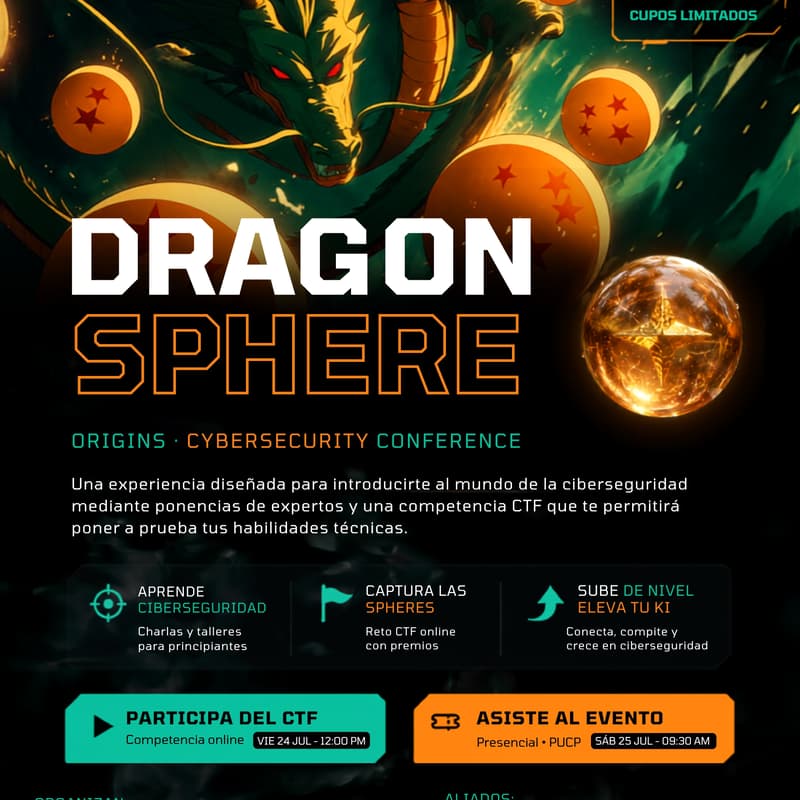 Cover Image for Dragon Sphere Origins: Cyber Security Conference 🐉 Evento Presencial