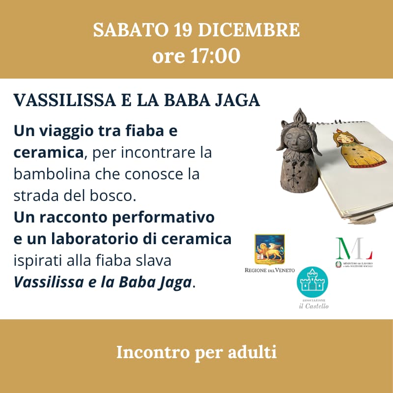 Cover Image for Vassilissa e la Baba Jaga — Racconto performativo e laboratorio di ceramica per adulti, con Valentina Zocca e Sara Dal Mas (Il Castello odv)