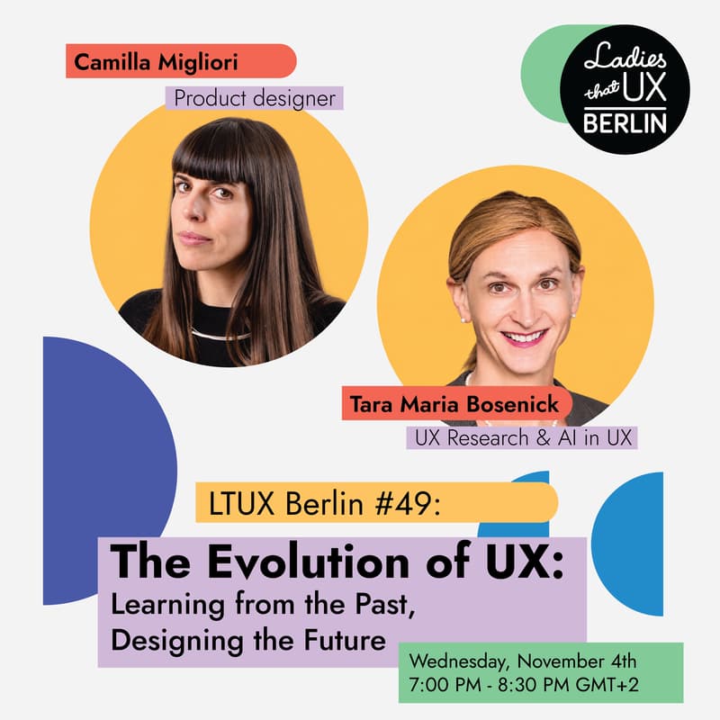 Cover Image for LTUX Berlin #49: The Evolution of UX | Learning from the Past, Designing the Future.