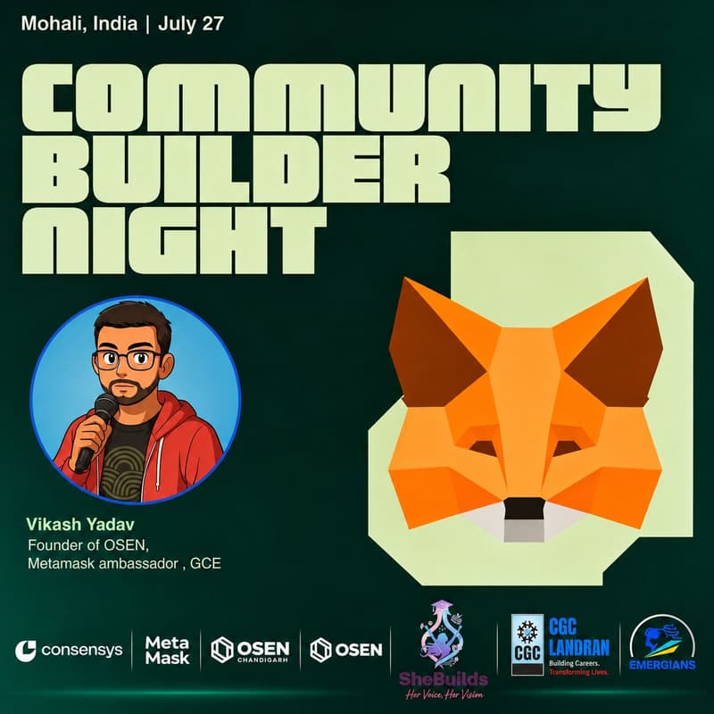 Cover Image for MetaMask Community Builder Mohali, India Edition