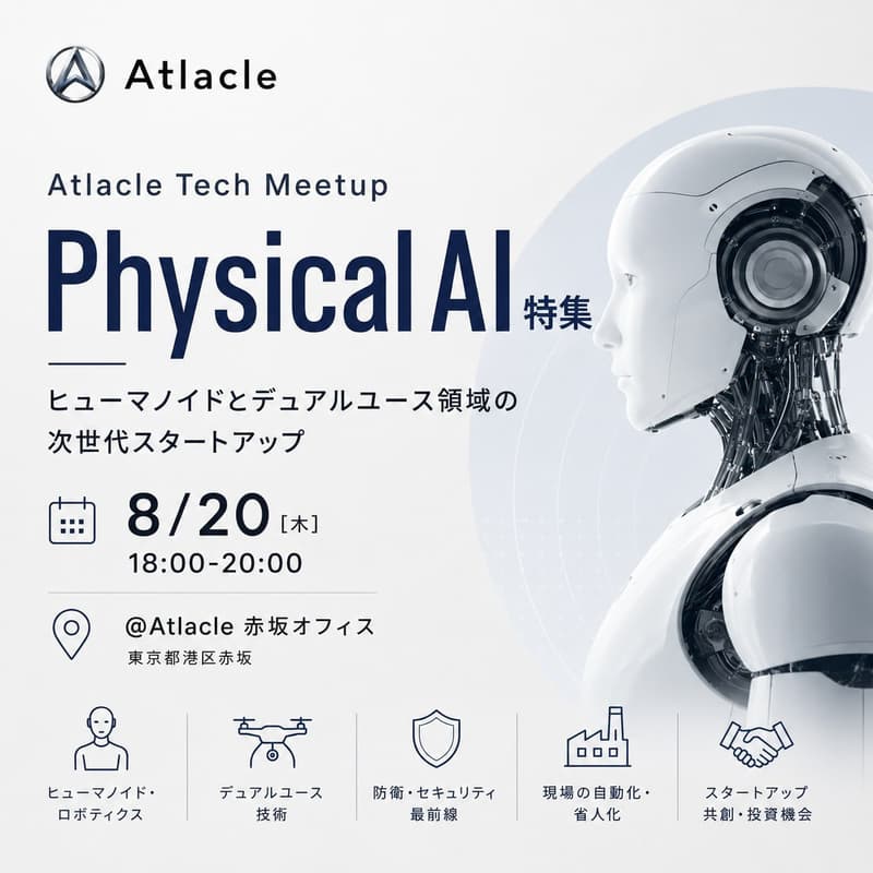 Cover Image for Atlacle Tech Meetup - ヒューマノイドとデュアルユース領域の次世代スタートアップ